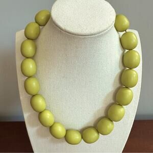 Leetie Lovedale Olive Green Beaded Necklace Statement Retro Preppy
